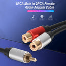 Metal 1 Male to Dual 2-RCA Female Adapter Stereo Y Adapter Splitter Audio Cable