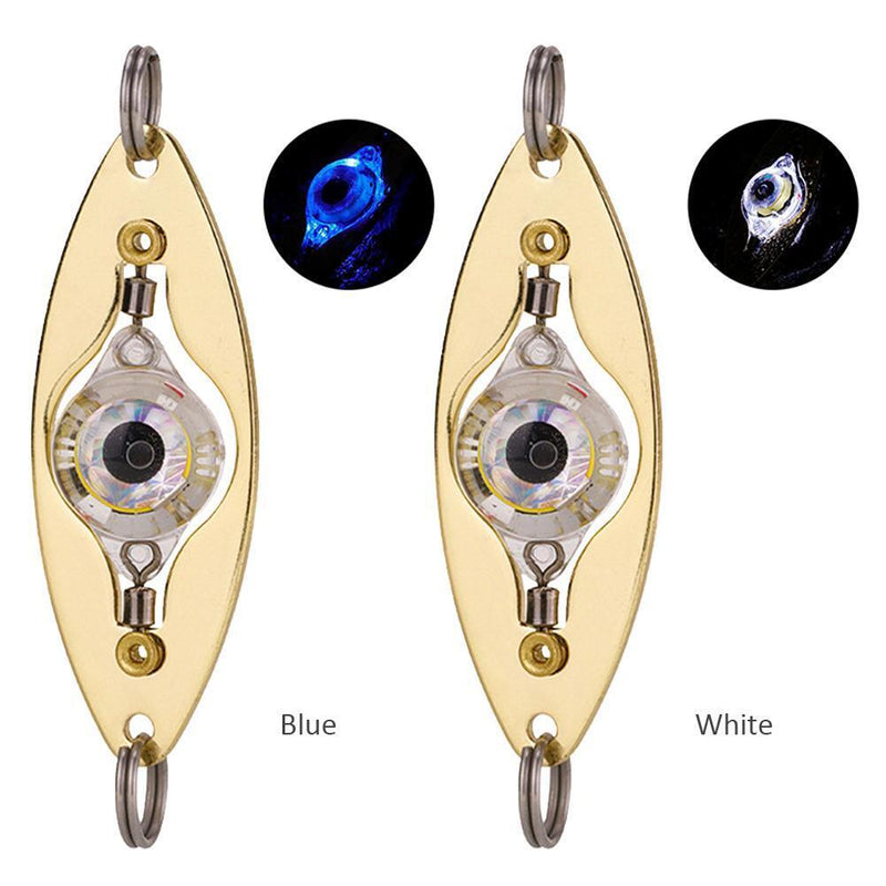 LED Fishing Lure Lamp Underwater Light Eye Shape Fluorescent Baits (White)