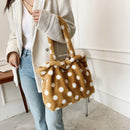 Women Polka Dot Shoulder Bags Female Tote Shopping Bag Fashion Plush Handbags