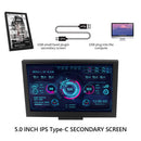 5.0 inch Type-C Secondary Screen CPU GPU RAM HDD Display for AIDA64 (Black)