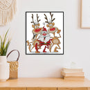 Partial Cross Stitch 14CT Santa and Reindeer Counted DIY Xmas Embroidery Newly