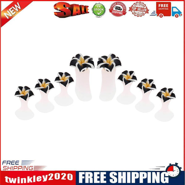 8pcs/set Silicone Toe Separator Salon Polish Manicure Pedicure Tool(Black)