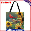 Einkaufstasche mit Drachenmotiv und Sonnenblume und Vogelmotiv