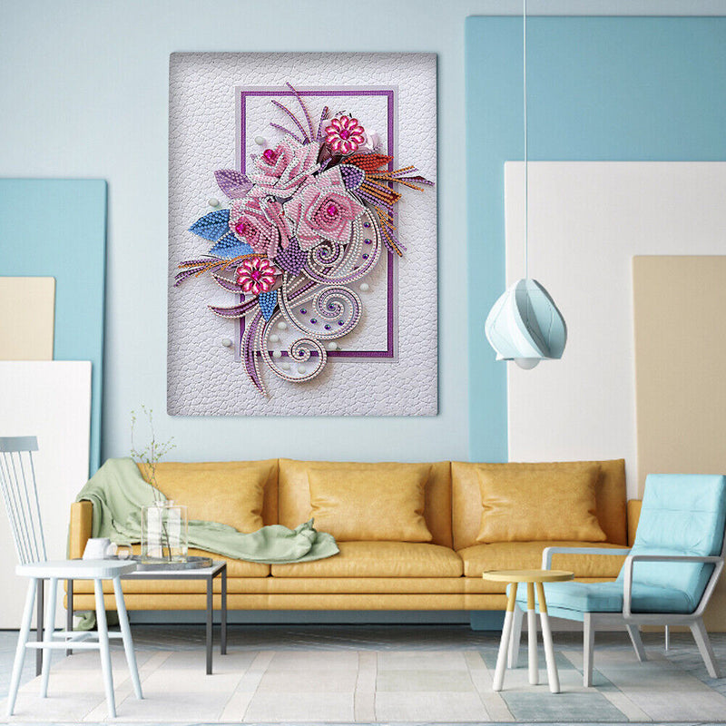 5D DIY Flower Partial Special Shape Drill Diamond Painting Newly