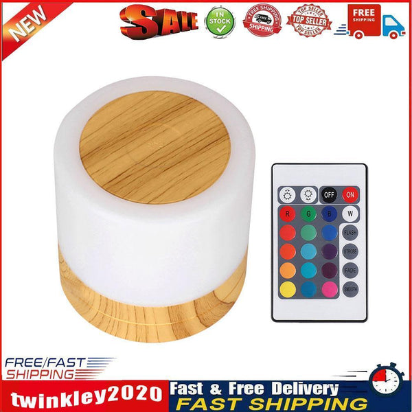 LED Night Light 7 Colors USB Bedside Living Room Table Lamp (Remote Wood) Newly
