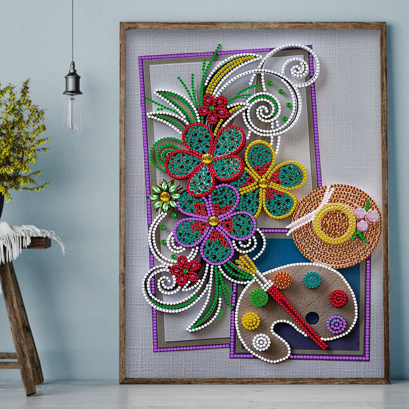 Diamond Painting Kit 5D Special Shaped Rhinestone DIY Color Flowers Craft