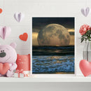 DIY Digital Picture Moon at Sea Frameless Painting By Number Handicraft for Gift