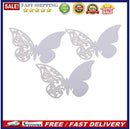 50 Pcs Butterfly Place Escort Wine Glass Paper Card for Wedding Party White