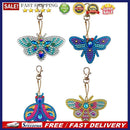 4pcs DIY Full Drill Diamond Key Chain Bee Pendant Cross Stitch Keyrings Cra