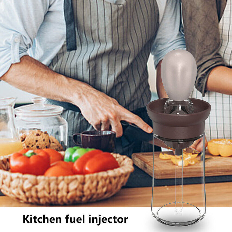 Silicone Oil Bottle BBQ Grill Brush Liquid Oil Pastry Baking Tools (Coffee)