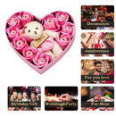 10Pcs Rose Bath Soap Flower Petal Heart Box For Wedding Valentine's Day Gift