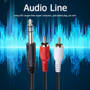 2 RCA to 1/4 inch 6.35mm TRS Stereo Audio Cable Male to Male 1.5m/4.9ft Newly