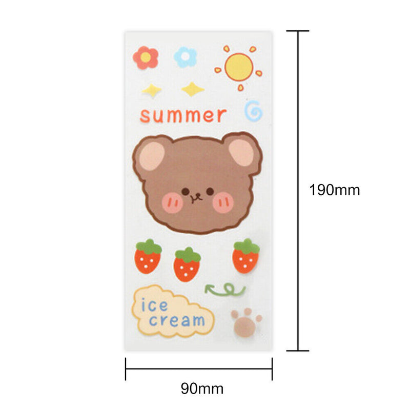 Water Bottle Stickers Laptop Skateboard PVC Decals for Kids Teens (Bear) Newly
