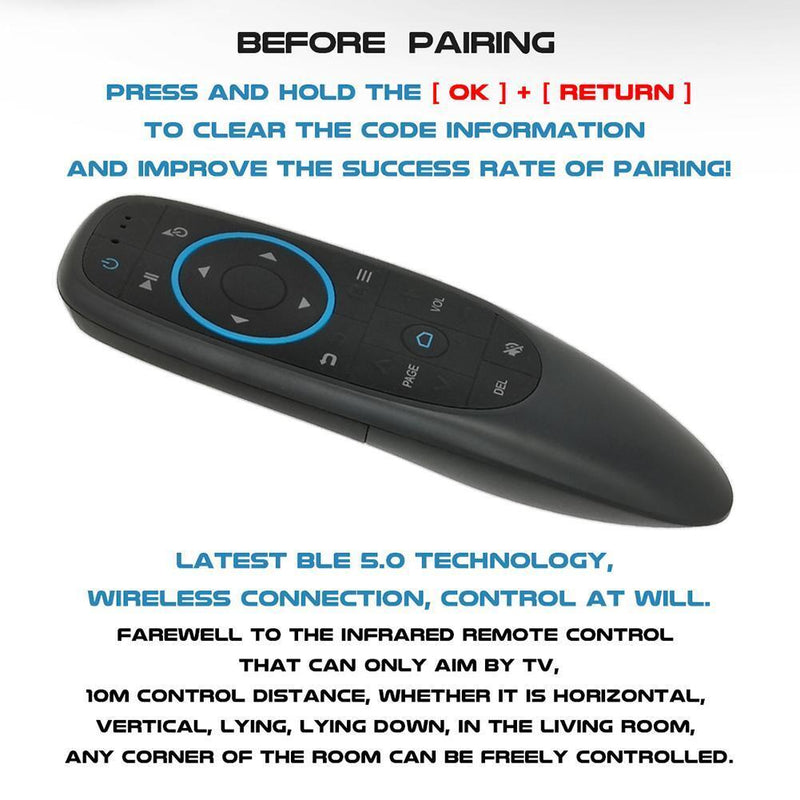 G10BTS Wireless Bluetooth-compatible Air Mouse 6-Axis Gyroscope 17 Keys Smart Re