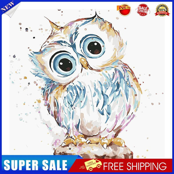 Cute Owl Oil Painting By Numbers Kit DIY Frameless Picture On Canvas Craft