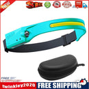 2pc LED COB Headlamp Rechargeable Camping Waterproof Sensor Headlights Cyan