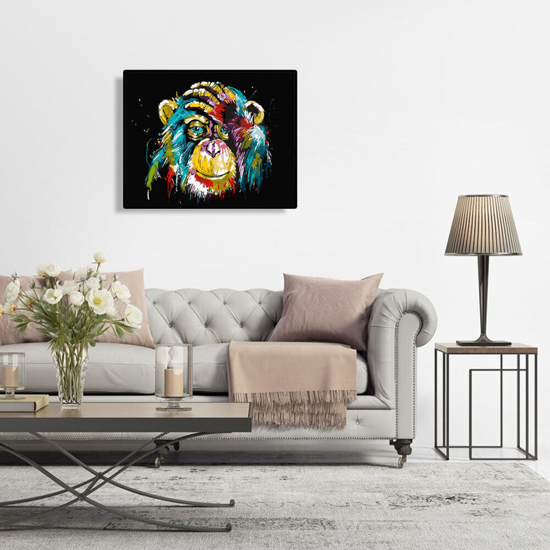 Monkey DIY Oil Painting By Numbers Kits Color Drawing Wall Living Room Picture