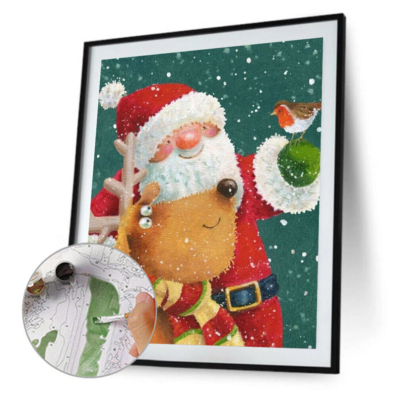 Santa Oil Paint By Numbers DIY Coloring Picture for Adults Children Gift Cartoon