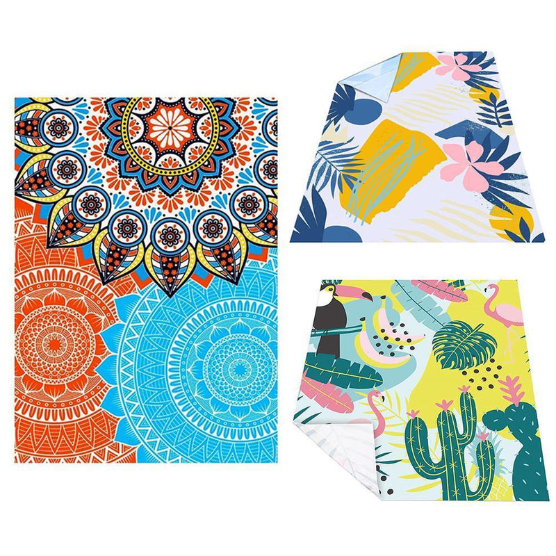 Waterproof Beach BBQ Blanket Outdoor Picnic Camping Playing Mat (Flower)