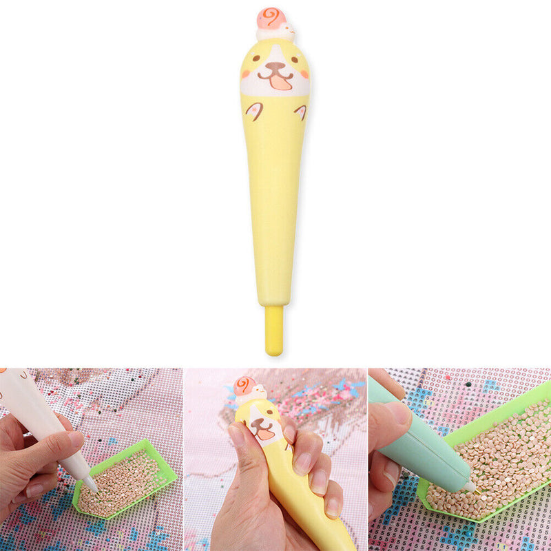 Cute Point Drill Pen for DIY Diamond Painting Rhinestone Picture (Yellow) Newly