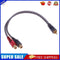 10pc 30cm 1RCA Male to 2 RCA Female OFC Splitter Cable for Car Audio System