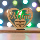 Mother's Day Wooden Heart-shaped Happy Day Mum Ornament Gift Best E6B4