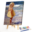 Frameless Oil Paint By Numbers Sea Girl DIY Canvas Picture Craft for Home