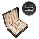 Jewelry Velvet Box with Lock Travel Earring Organizer Storage Case (Black)