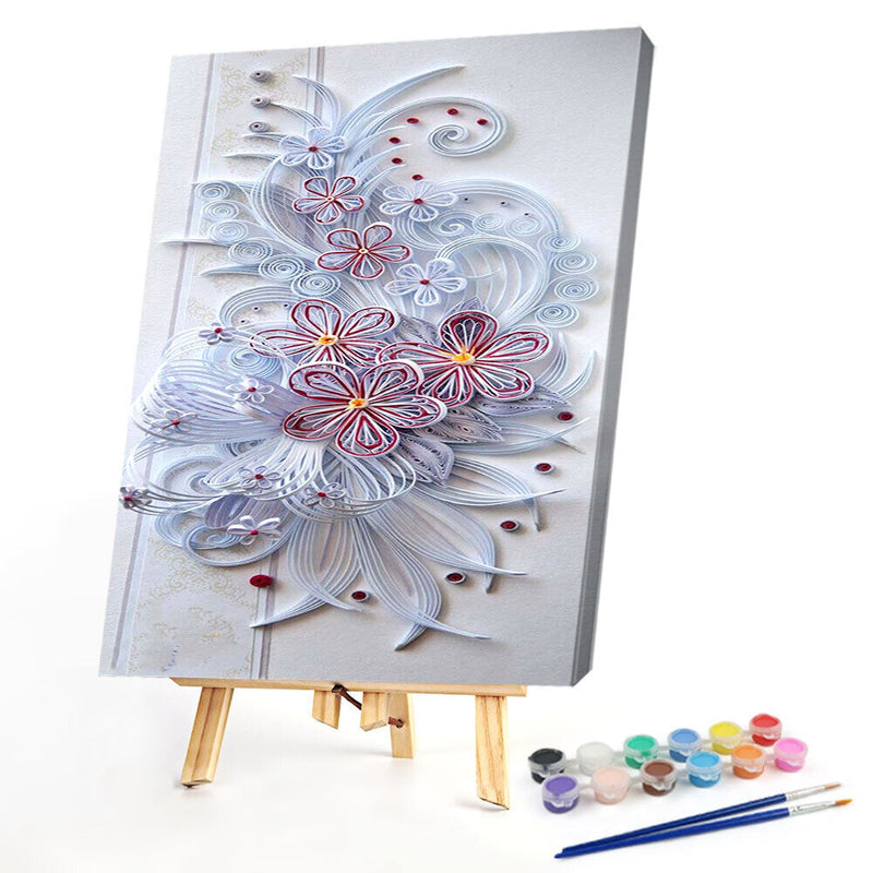 Quilling Paper Flower Oil Paint By Numbers Kits DIY Wall Art Picture Home Cra