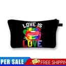 Letter Lips Printed Hand Hold Travel Storage Cosmetic Bag Toiletry Bag