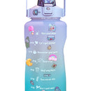 2000ml Large-Capacity Water Bottle Time Marker Frosted Drink Cup (Purple) Newly