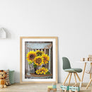 5D DIY Full Drill Round Shape Sunflower Rhinestone Diamond Drawing for Home