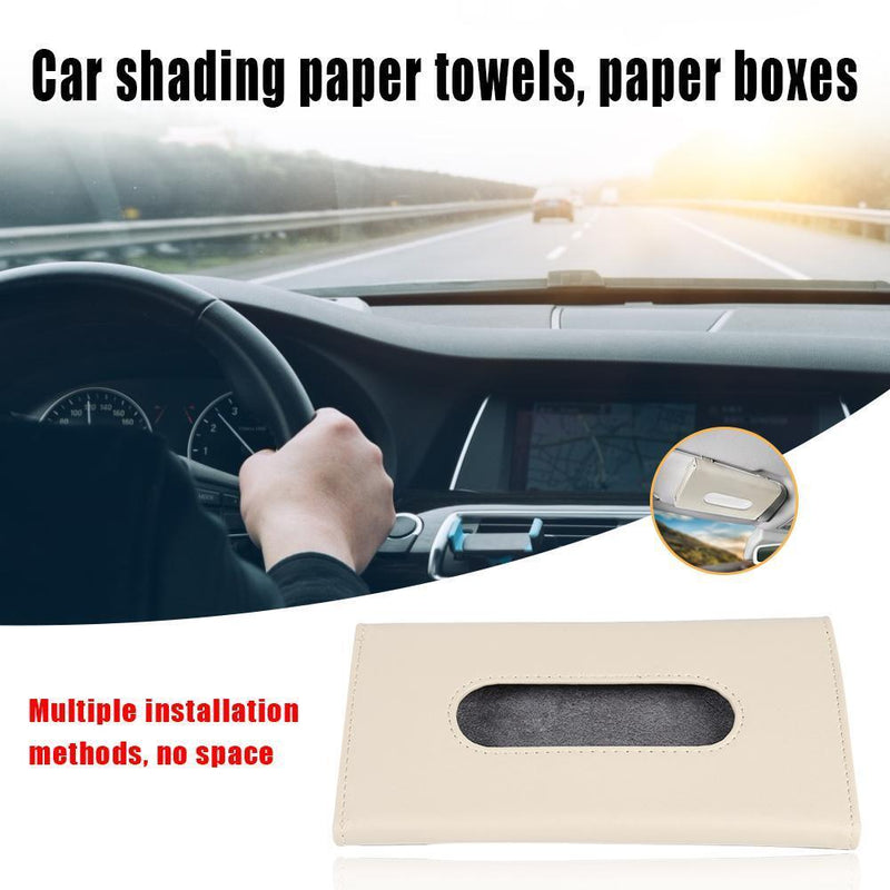 Car Sunshade Tissue Box PU Leather Paper Napkin Cover Auto Interior Styling