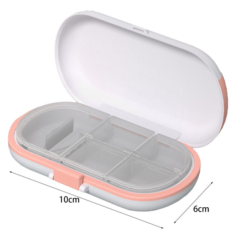 Portable 4/6 Grids Pill Box Drug Tablet Medicine Storage Splitter Organizer