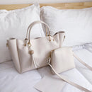 2pcs/set Casual Women Crossbody Top-handle Bags Solid Color Shoulder Handbags