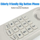 Corded Phone Wall Mountable Landline Telephone Big Button for Home (White)