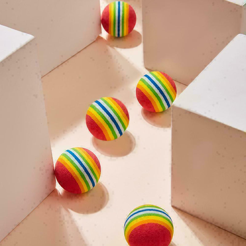 Rainbow Ball Training Practice Chew Toys Dog Cat Fetch Ball Catch