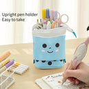 Pencil Case Standing Stationery Bag-Transformer Bag Smile Face Dot Organizer