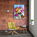 Painting By Numbers Kit DIY Colorful Flower Canvas Oil Art Picture Craft