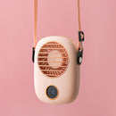Bladeless Neck Digital Fan Silent Sport Travel Personal Desktop Fan (Pink)