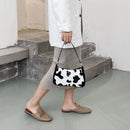 Women Cow Printed Shoulder Underarm Bag Lady PU Casual Travel Handbags Purses