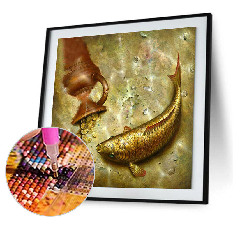 DIY 5D Diamond Embroidery Painting Fish Cross Stitch Craft Home Decor Kit