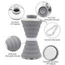 Sports 500mL Collapsible Soft Kettle Outdoor Silicone Water Bottle (Grey) Newly