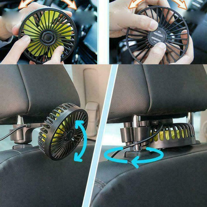 Adjustable 3 Speed USB Fan Air Cooling Fans For Car Rear Study School Seat D6H8