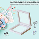 10pcs Floating Display Stands Clear Jewelry Necklace Box (White 7x7x2cm) Newly