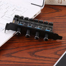 8 Channels PC Case Cooling Fan HUB 4 Knob Radiator Speed Controller (SATA) Newly