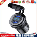 L4 Car Dual USB Charger QC3.0 USB Power Outlet w/ Voltmeter+ Switch (Black)