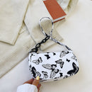 Retro Women Animal Print Underarm Shoulder Bag Small Handbags (Butterfly B)