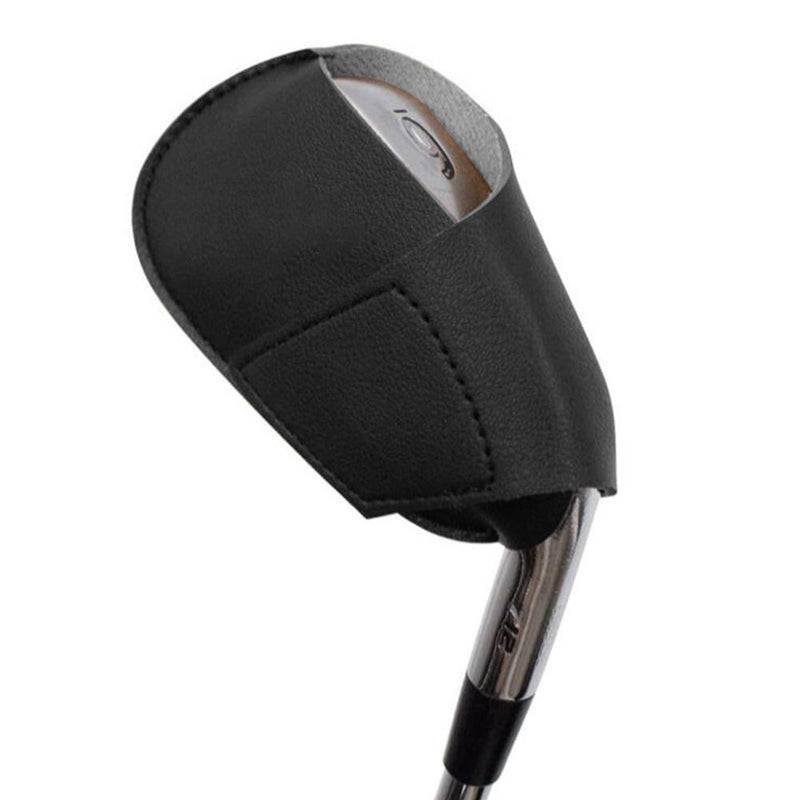 Golf Iron Club Head Cover Rod Head Protective Case PU Wedges Cover (Black)