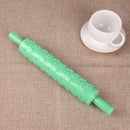 Rolling Pin Pattern Baking Tool Fondant Embossed Mold Cake Deco(Green)